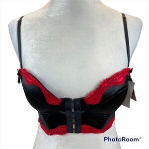 New With Tags Native‎ Intimates Bustier Bust Red and Black Bra Size 34C